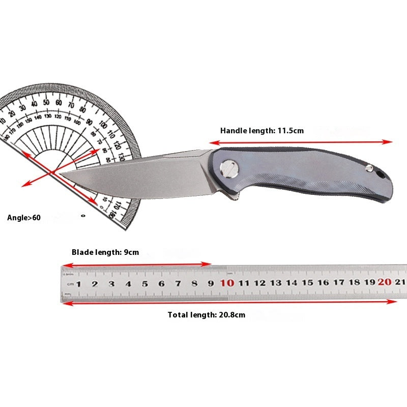 M390 Titanium Alloy Handle Portable Camping Fishing Survival Outdoor Pocket Fruit EDC Cutter