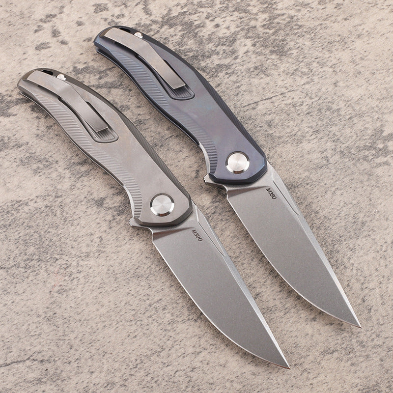 M390 Titanium Alloy Handle Portable Camping Fishing Survival Outdoor Pocket Fruit EDC Cutter